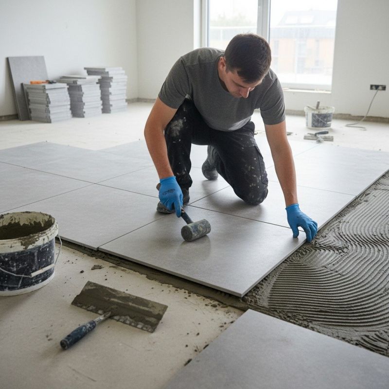 Slate Tile Floor Installation