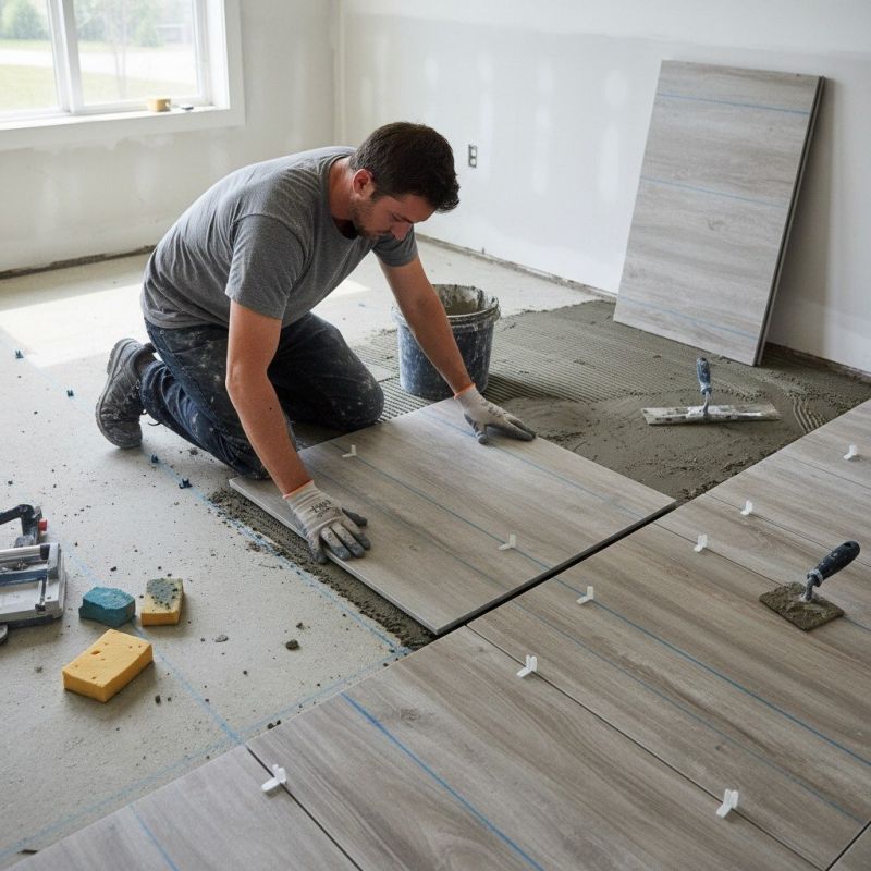 Slate Tile Floor Installation